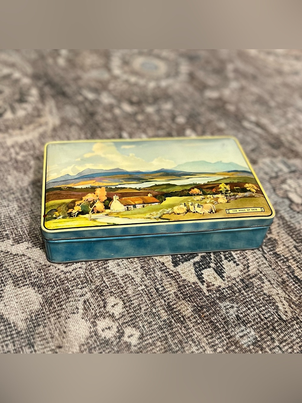 Vintage Scottish Landscape Biscuit Tin "The Hills of Skye”